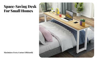 Space-Saving Design over-Bed Table Lockable Casters Rolling Desk Multi-Functional Mobile Workstation Sturdy Frame for Apartment Dwellers, Telecommuting Workers, People with Limited Mobility, Bedroom, Dorm Room, Home Awayice, Classroom