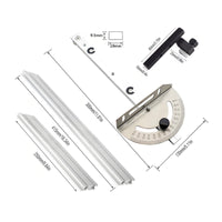 Smooth Sliding Table Saw Miter Gauge Limiting Stopper Precision Miter Gauge Flip Stop Table Saw Angle Ruler Aluminum Alloy for Woodworkers, DIY Users, Wood Cutting, Workshop