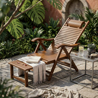 Folding Recliner Sturdy Foldable Lounge Chair Space-Saving for Rest, Reading