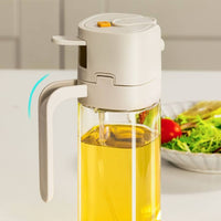 2 in 1 Oil Spraying Bottle and Dispenser Food-Grade Material Pourer Reusable Kitchenware for Air Fryer Users