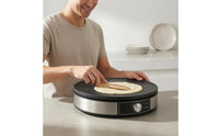 Adjustable Temperature Electric Crepe Maker Indicator Lights Crepe Maker Flat Cooking Surface Round Griddle 1000 W