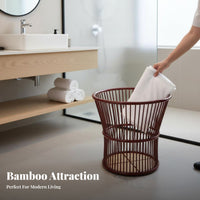Trumpet-Shaped Floor Basket Large Capacity Laundry Hamper unclutteredstanding for Spa