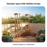 Freestanding Design Multi-Tier plant display rack Space-Saving Plant Shelf Sturdy Construction Display Rack Easy Assembly for Gardeners, Balcony, Living Room, Indoor, Bedroom