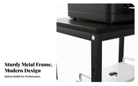 Space-Saving Wheeled Computer Tower Shelf Multi-Functional Printer Stand Mobile Design Office Furniture Lockable Casters for Students, PC gaming enthusiasts, Study Room, Under Desk, Bedroom