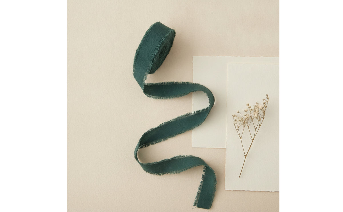 Rustic Frayed Edge Ribbon | Handmade, Linen Style Ribbon, for Wedding