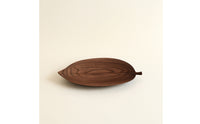 Leaf-Shaped Tray Grain Walnut Wood Tray Organic Wooden Platter for Hosts, Homeowners, Dining Table, Sideboard, Living Room