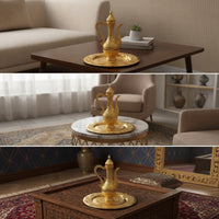 Decorative Teapot Gold Decor Ornate for Coffee Table
