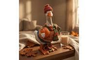 Pumpkin Duck Ornament Hand-Crafted Decorative Duck Figurine Resin Home Decoration