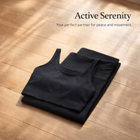 2 Piece Outfits Women Sleeveless Pilates Set with Chest Pad, Backless Halter Sports Bra and Leggings Gym for Running and Workout