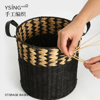 Handwoven Laundry Basket for Bathroom and Balcony