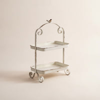 Two-Tier Tray Stand Distressed Tiered Tray Stand Rustic for Decorators, , Entryway