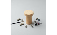 Natural Wood Grain Wooden Handheld Stand Round Top Model Painting Stand for Hobbyists