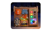 LED Busy Life Skills Panel Skills Training Four-in-One Sensory Board Multifunction Infant Toy for Infants, Young Children, Home, Nursery, Preschool