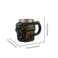 Engine Block Mug Metal-Like Engine Mug Substantial Cup for Gearheads, Workshop