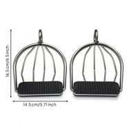 horse Stirrups with Rubber Step Surface Secure horse Stirrups Sturdy Foot Support Irons for Beginners