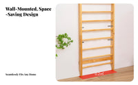 Multi-Functional Wooden Stall Rungs Multifunctional Stall Bar Long-Lasting Solid Wood Swedish Ladder Full Body Workout for Children, Dancers, Dance Studio, Rehabilitation Center