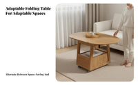 2-Tier Round Rolling Table Movable with casters Mobile Furniture for Small Spaces