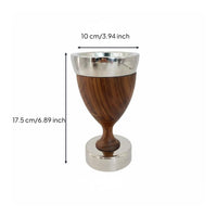 Walnut Wood Candle Holder Stainless Steel and Walnut and Metal Candlestick Polished Finish Candle Holder