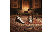 Double Bass Drum Pedal Adjustable Double Bass Pedal with Connecting Rod Heavy Duty for Drummers, Rehearsal