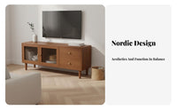 Space-Saving Low-Profile TV Stand Century-Century Modern Design Media Console Stable Construction Entertainment Center Cable Management for Apartment Dwellers, Homeowners, Families, Living Room, Bedroom