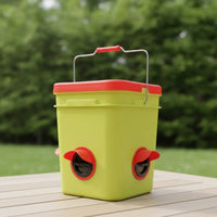 Food-Grade Chicken Container Feeder Square Container Feeder with Ports Sturdy Reusable for Chickens