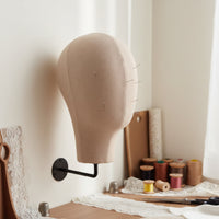 Wall-Attached Mannequin Head Burlap Mannequin Head with Wall Hook Lightweight Display for Hair Stylists