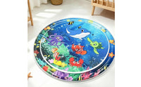 Marine Animal Water Play Mat Thickened Inflatable Water Mat Sealed Baby Splash Pad Smooth Vinyl for Tummy Time, Crawling Practice