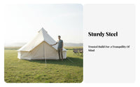 Waterproof Bell Tent Windproof Camping Equipment Sun-Blocking Protection Outdoor Shelter Thickened Material for Families, Glampers, Event Planners, Backyard, Family Parties, Mountainside Basecamp