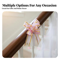Pull Bow Golden Stripe Pattern Gift Wrap Pull Bow Festive Decoration for Florists, Crafters, Holiday Decorations, Floral Bouquets, Floral Arrangements