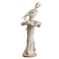 Ballet Dancer Figurine with Gold Accents Elegant Ceramic Ballerina Figurine