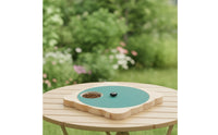 Wooden Feeding Board with Bowl Compact Rotatable Pet Feeder Low-Profile Slow Feeder for Home, Patio