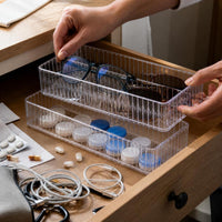 Stackable Clear Drawer Organizer for Cosmetics, Stationery, and Kitchen Tools