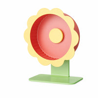 Exercise Running Wheel with Stand Flower-Shaped Hamster Wheel with Stand Adjustable Pet Toy for Hamsters, Habitats, Cages