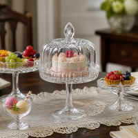 Miniature Dollhouse Glass Cake Dessert Display Dome Fruit Plate Ice Cream Cup