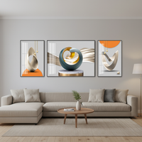 Modern Minimalist Landscape Triptych Wall Art for Living Room Sofa Background