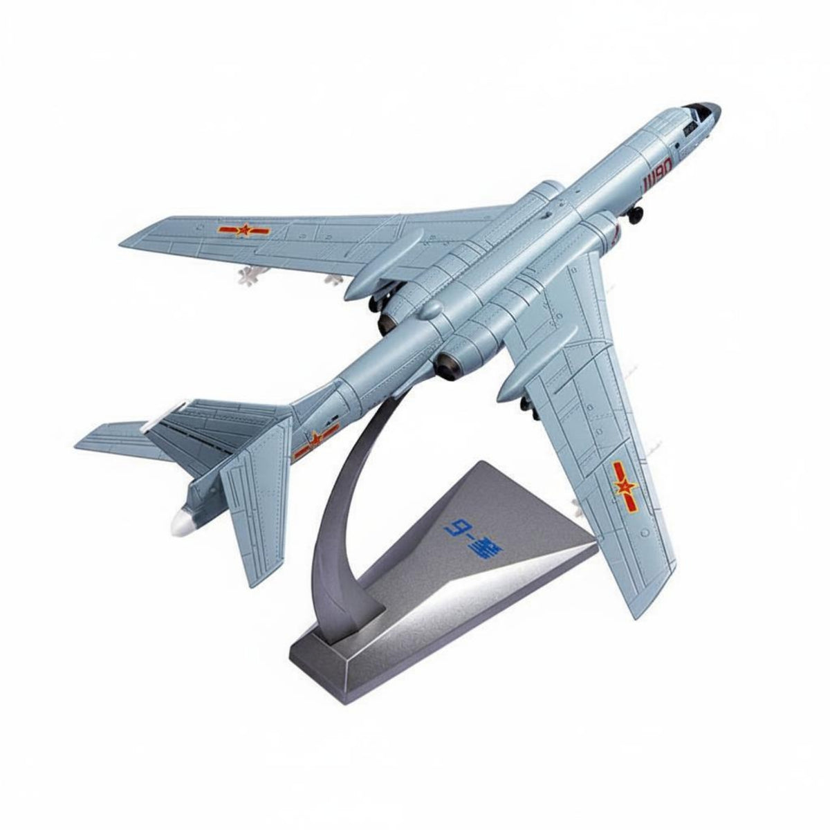 Collectible Gift 1:144 Scale H-6K Strike Aircraft Model High Intricate Diecast H-6K Airplane Model Shiny Paint Finish Static Display Strike Aircraft Aircraft Model Complimentary Engraving for Collectors, Aviation Enthusiasts, Office, Study Room