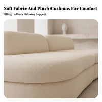 Curved Sectional Sofa Minimalist Modern Lounge Couch Solid Wood Frame Household Seating for Hosts, Homeowners, Reception Area, Hotel Lobby, Guest Room