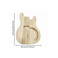 Pre-Drilled Holes PB Bass Body Blank Routed Cavities Unfinished Bass Body Blank Natural Wood Grain Instrument Part for Luthiers, Home Workshop