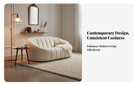 Pumpkin Three-Seater French Cream design Sofa Small Apartment perfect for Couch for Young Adults, Interior Designers, Studio, Lounge Area