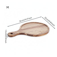 Integrated Handle Handled Serving Board Hanging Hole Wooden Serving Board Natural Wood Grain Dining Accessory Shallow Profile