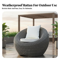 4-Piece Wicker Seating Set Weather-Withstandant 4-Piece Rounded Wicker Chat Set Water Outdoor Furniture for Adults, Balcony, Sunroom, Deck