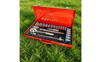 Quick-Release Socket Wrench Set with Metal Case Portable Ratchet and Socket Set Professional Mechanics Tool Kit for Car Owners