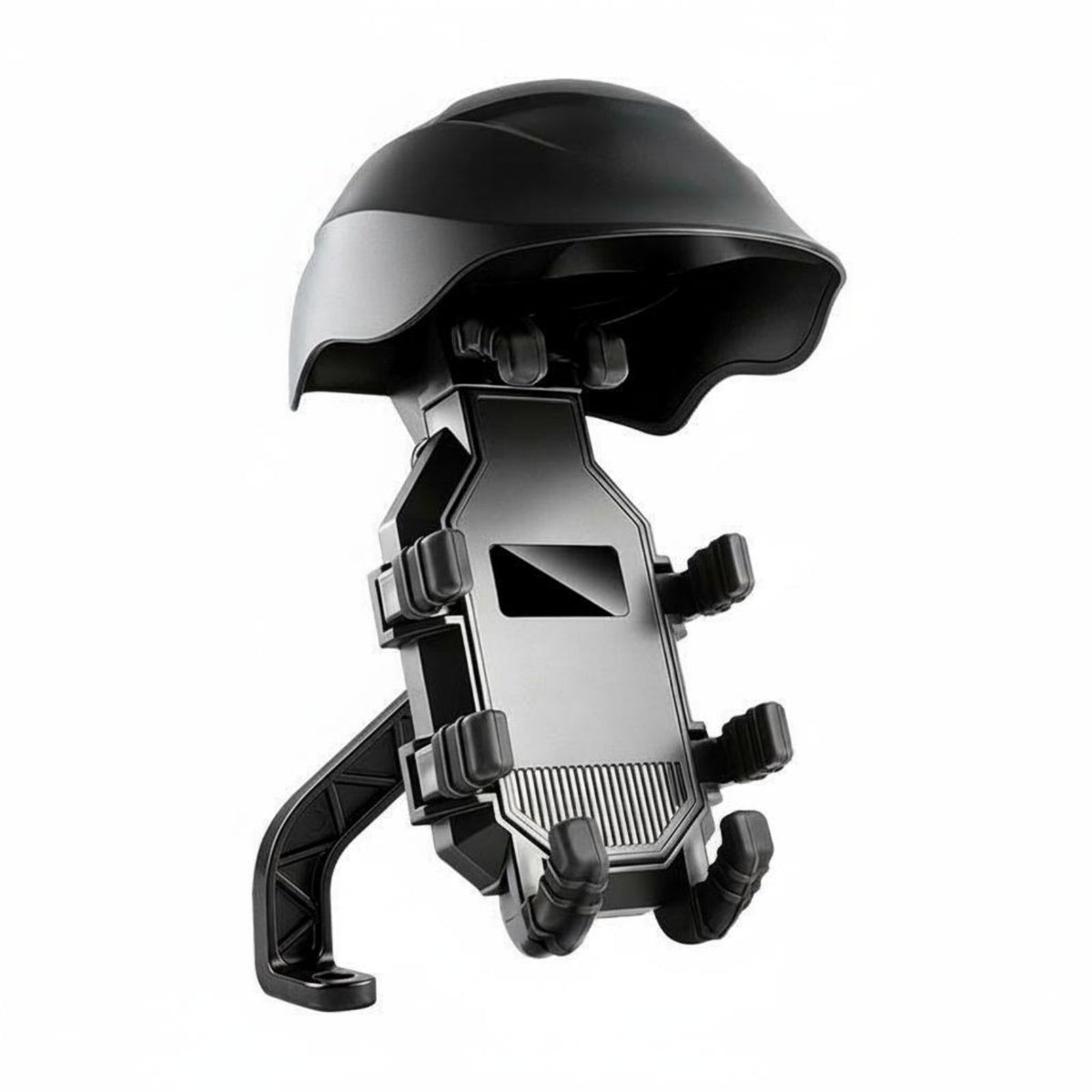 Phone Mount with Rain Cover Anti-Movement Phone Holder with Sun Visor Adjustable Angle Mobile Accessory for Motorcyclists