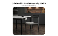 Mid-Century-Century Modern Aesthetic Upholstered Ladder-Back Chair Minimalist Design Kitchen Seating Curved Seat Household Furniture Long-Lasting Frame for Homeowners, Restaurant Owners, Families, Dining Room, Home Office, Cafe