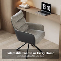 Light Luxury design Upholstered Shell Chair archedd Backrest rotate Seat Ergonomic Design Office Furniture with Casters for Home Workers, Students, Teens, Study Room, Bedroom