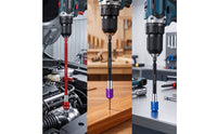 4 Pieces Non-Slip Hex Shank Drill Bit Extension Sturdy Self-Locking Drill Bit Holder Heavy Duty Self-Locking Extension Bar for Tight Areas