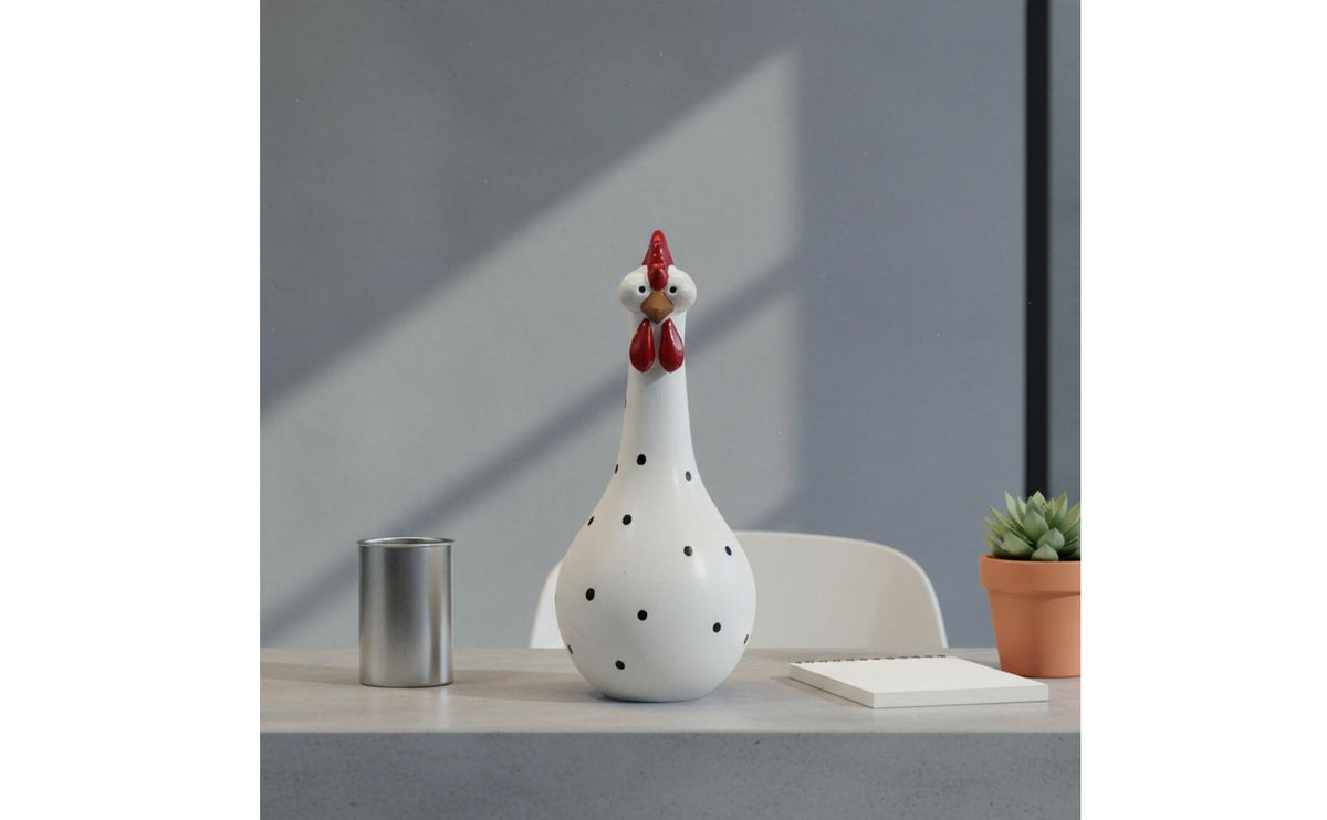 Long Neck Chicken Figurine Vase Farmhouse Charm Colorful Chicken Figurine Vase Indoor and Outdoor Use Cockerel Planter for Living Room
