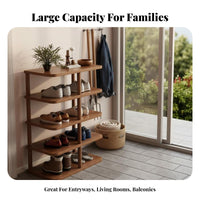 Space Saving Multi-Layer Shoe Rack Large Capacity Multi-Tier Shoe Shelf Easy Assembly Sturdy Construction for Apartment Dwellers, Homeowners, Families, Hallway, Balcony, Small Areas, Bedroom