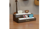 Hand Polished Guitar Pick Display Stand Silicone Slots Wooden Guitar Pick Holder Musical Instrument Accessory for Guitarists, Musicians, Desktop
