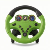 360-Degree Rotating Steering Wheel Toy with Straps Simulated Steering Wheel Toy with Base Interactive Battery-Operated for Toddlers, Kids, Children, Car Travel, Stroller, Playroom